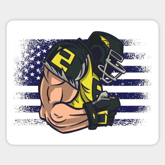 American Football Fan Jersey Shirt USA Flag American Football Sticker TeePublic